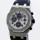 Audemars Piguet Royal Oak Navy Chronograph Ref 26170ST Steel White Dial